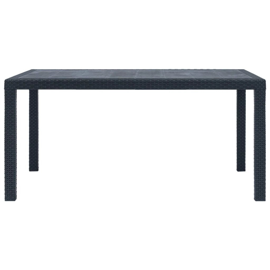 vidaXL Garden Table White 79x79x72 cm Plastic Rattan Look by vidaXL
