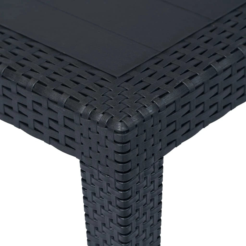 vidaXL Garden Table White 79x79x72 cm Plastic Rattan Look by vidaXL
