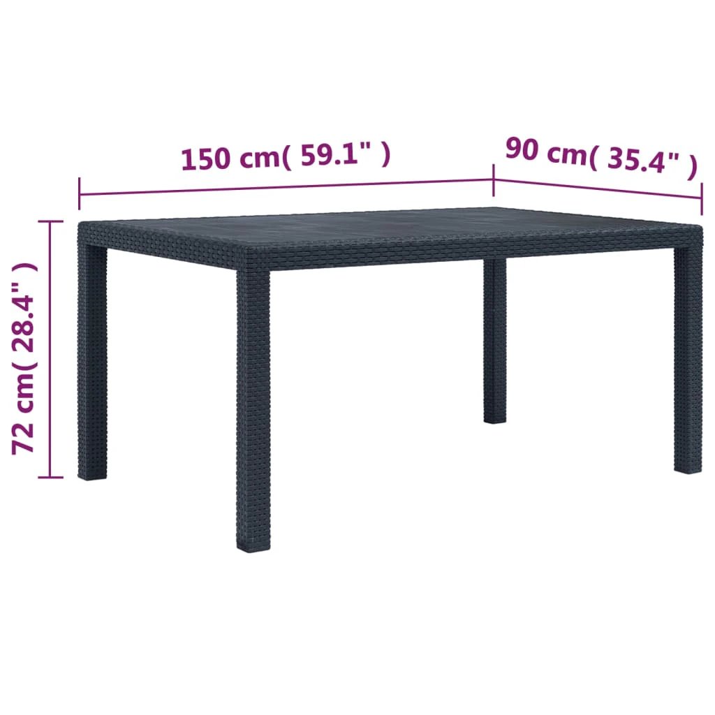 vidaXL vidaXL Garden Table White 79x79x72 cm Plastic Rattan Look - Garden Table