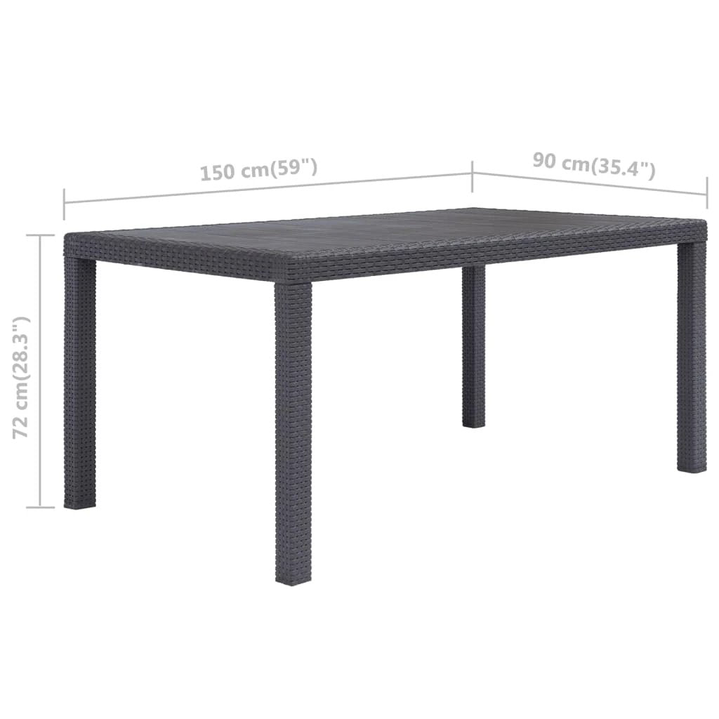 vidaXL Garden Table White 79x79x72 cm Plastic Rattan Look by vidaXL