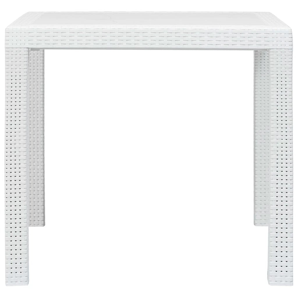 vidaXL Garden Table White 79x79x72 cm Plastic Rattan Look by vidaXL