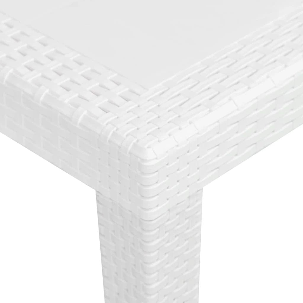 vidaXL Garden Table White 79x79x72 cm Plastic Rattan Look by vidaXL