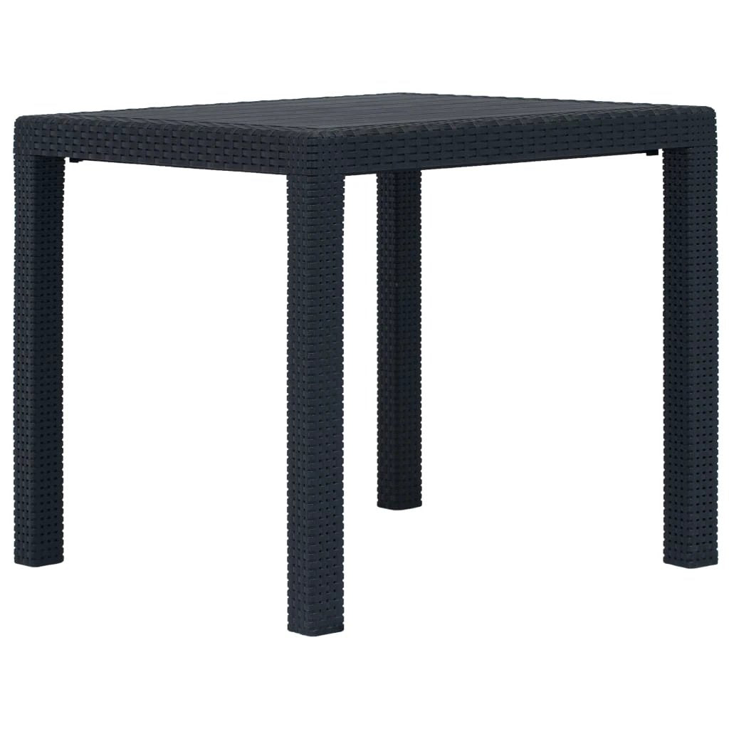 vidaXL Garden Table White 79x79x72 cm Plastic Rattan Look by vidaXL