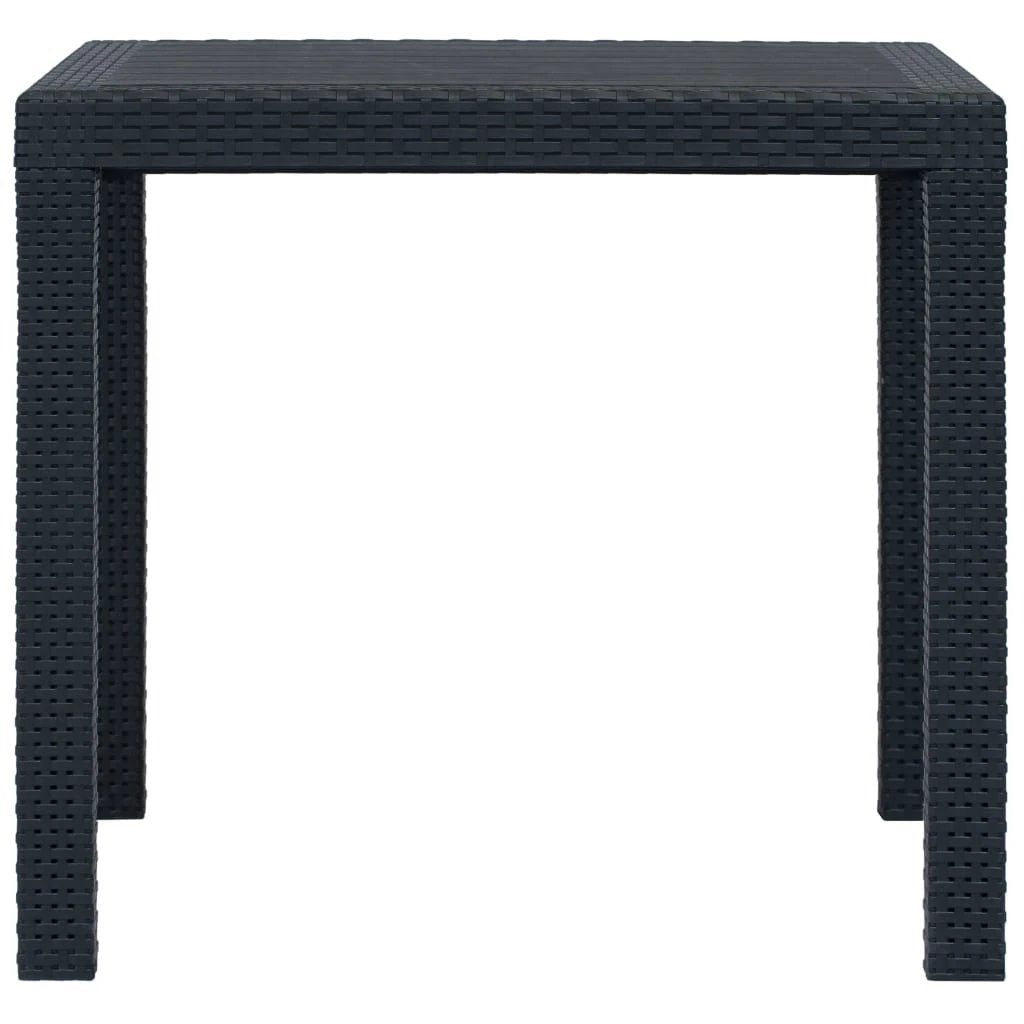 vidaXL Garden Table White 79x79x72 cm Plastic Rattan Look by vidaXL