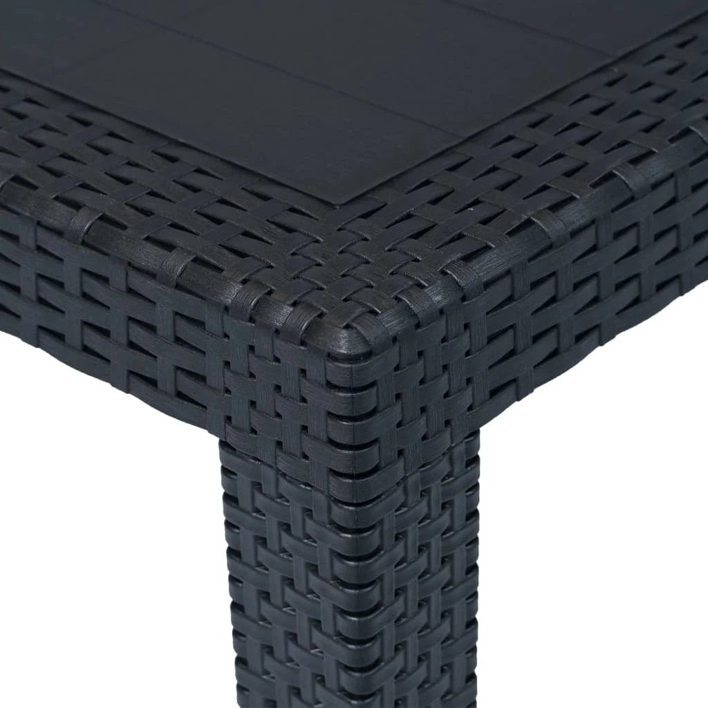 vidaXL Garden Table White 79x79x72 cm Plastic Rattan Look by vidaXL