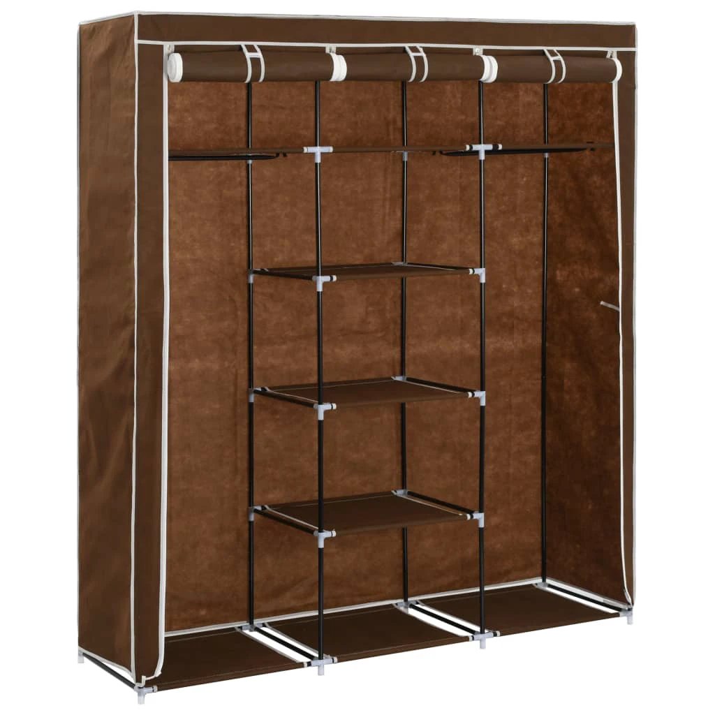 vidaXL Wardrobe with Compartments and Rods Black 150x45x175 cm Fabric by vidaXL