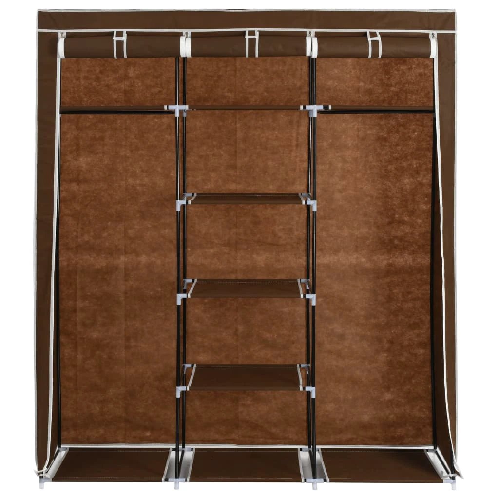 vidaXL Wardrobe with Compartments and Rods Black 150x45x175 cm Fabric by vidaXL