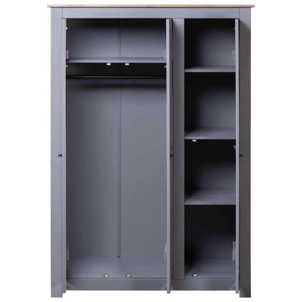 vidaXL 3-Door Wardrobe 118x50x171.5 cm Pine Panama Range by vidaXL
