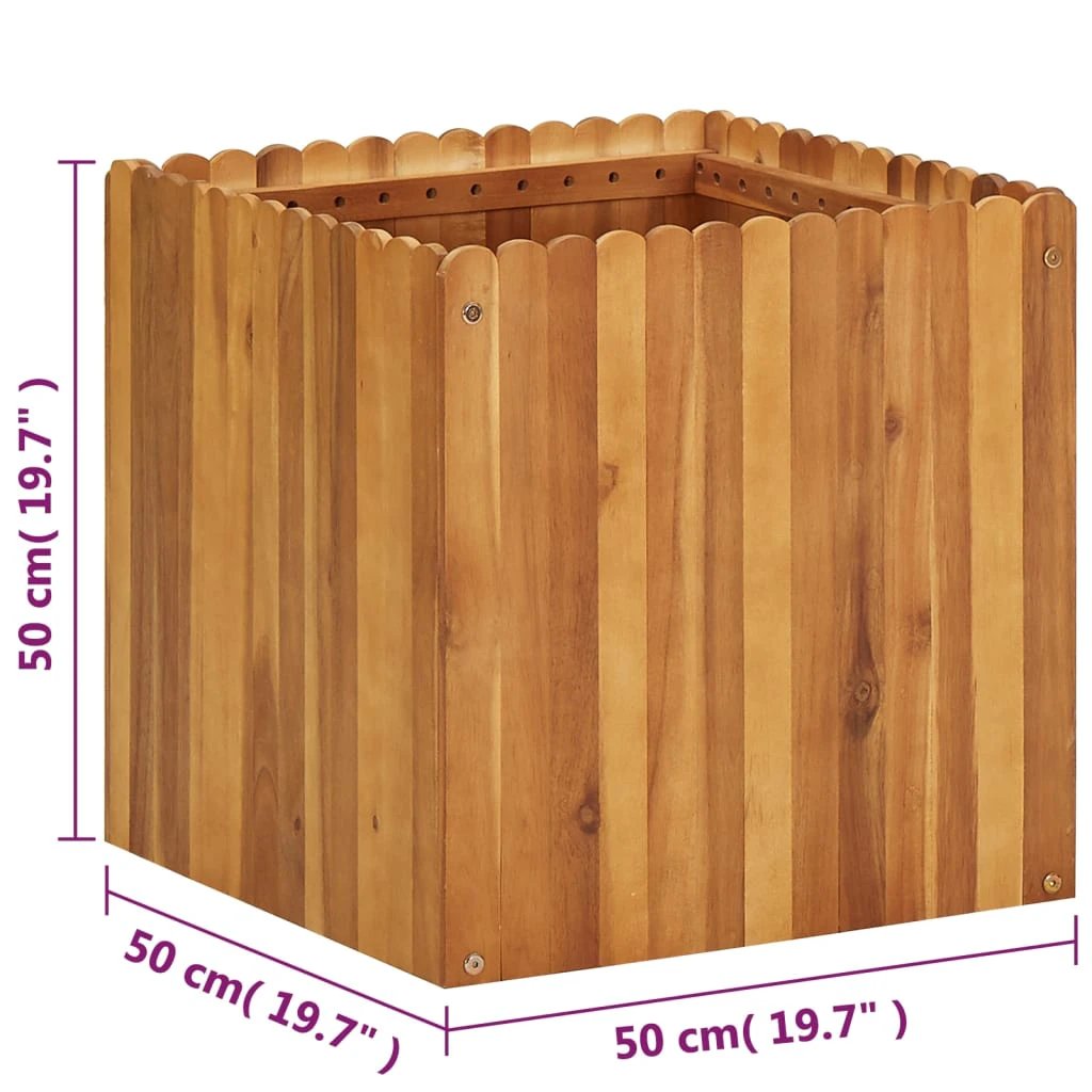 vidaXL Garden Raised Bed 50x30x25 cm Solid Acacia Wood by vidaXL