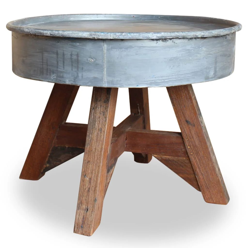 vidaXL VidaXL Coffee Table 60x45 cm Solid Reclaimed Wood With Industrial Design For Living Room - Coffee Table