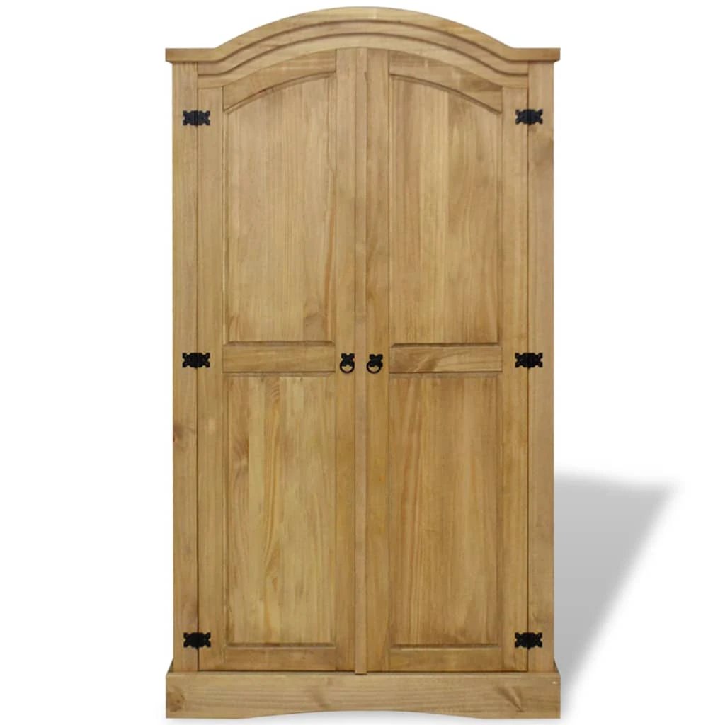 vidaXL Wardrobe Mexican Pine Corona Range 2 Doors Grey by vidaXL