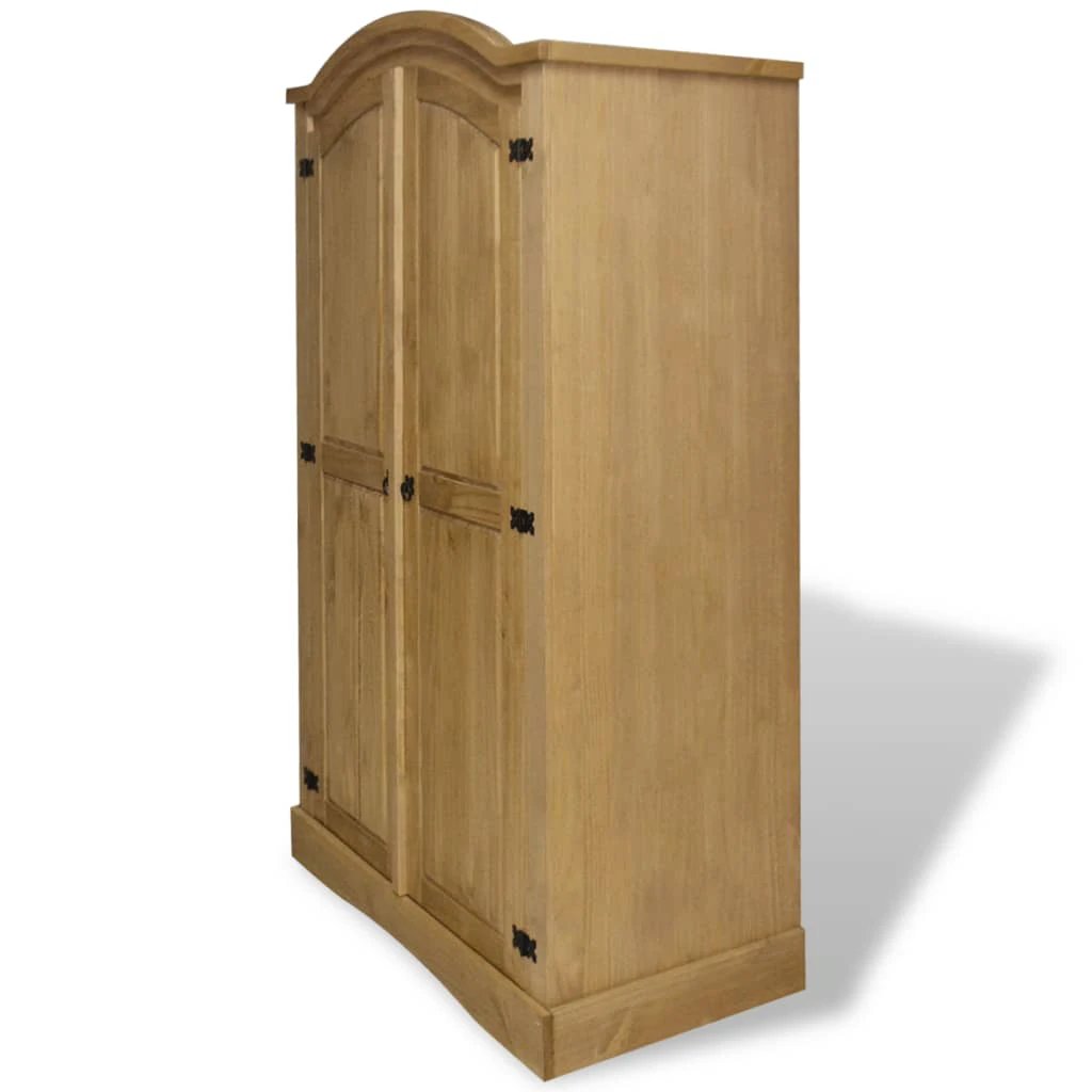 vidaXL Wardrobe Mexican Pine Corona Range 2 Doors Grey by vidaXL