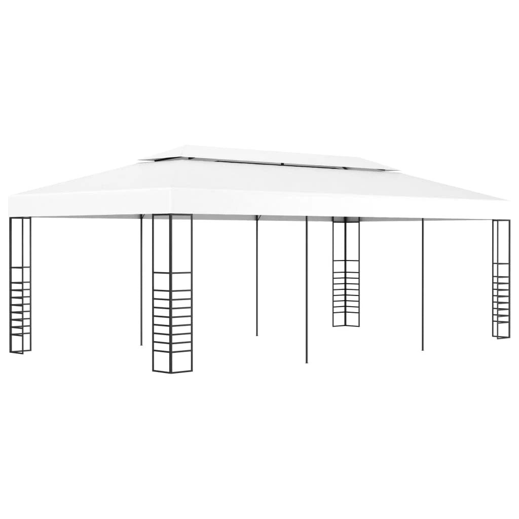 vidaXL vidaXL Garden Gazebo Powder-Coated Steel 4x3x2.7 m White - Gazebos