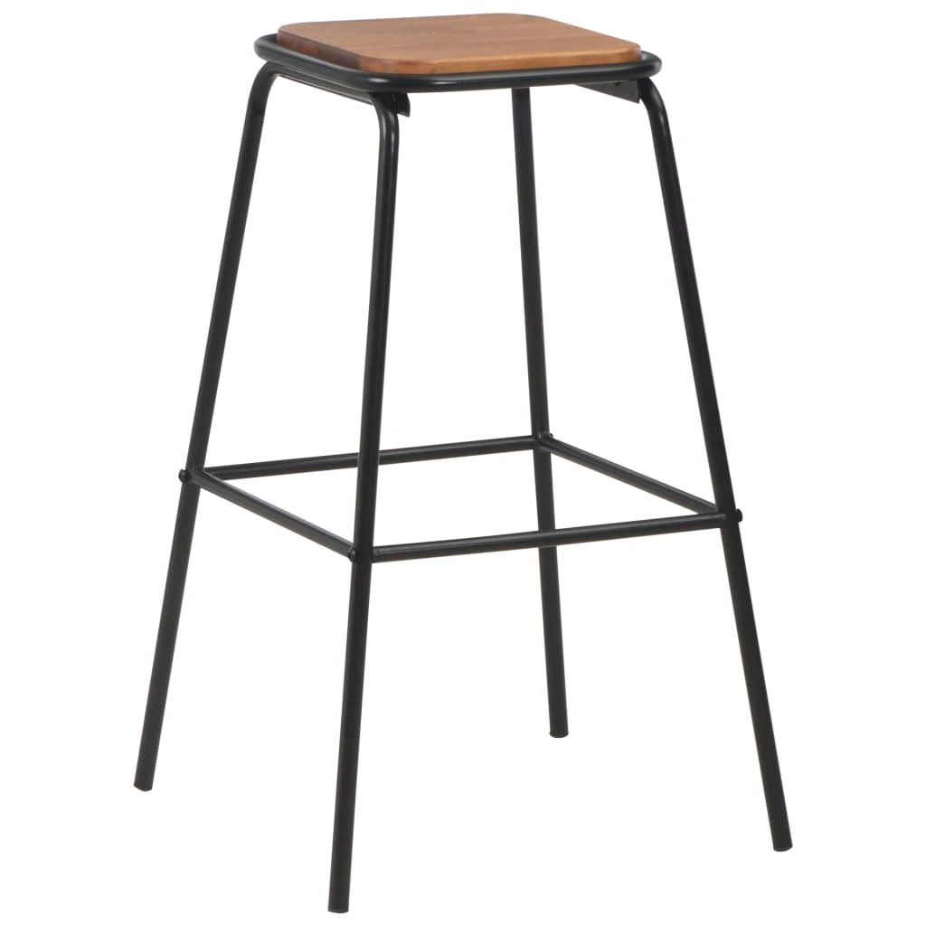 VidaXL Bar Stools 4 Pcs Black Pinewood Seats For Kitchen by vidaXL