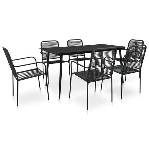 vidaXL vidaXL 5 Piece Outdoor Dining Set Cotton Rope and Steel Black - Garden Set