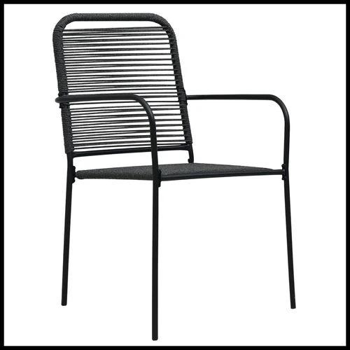 vidaXL 5 Piece Outdoor Dining Set Cotton Rope and Steel Black by vidaXL