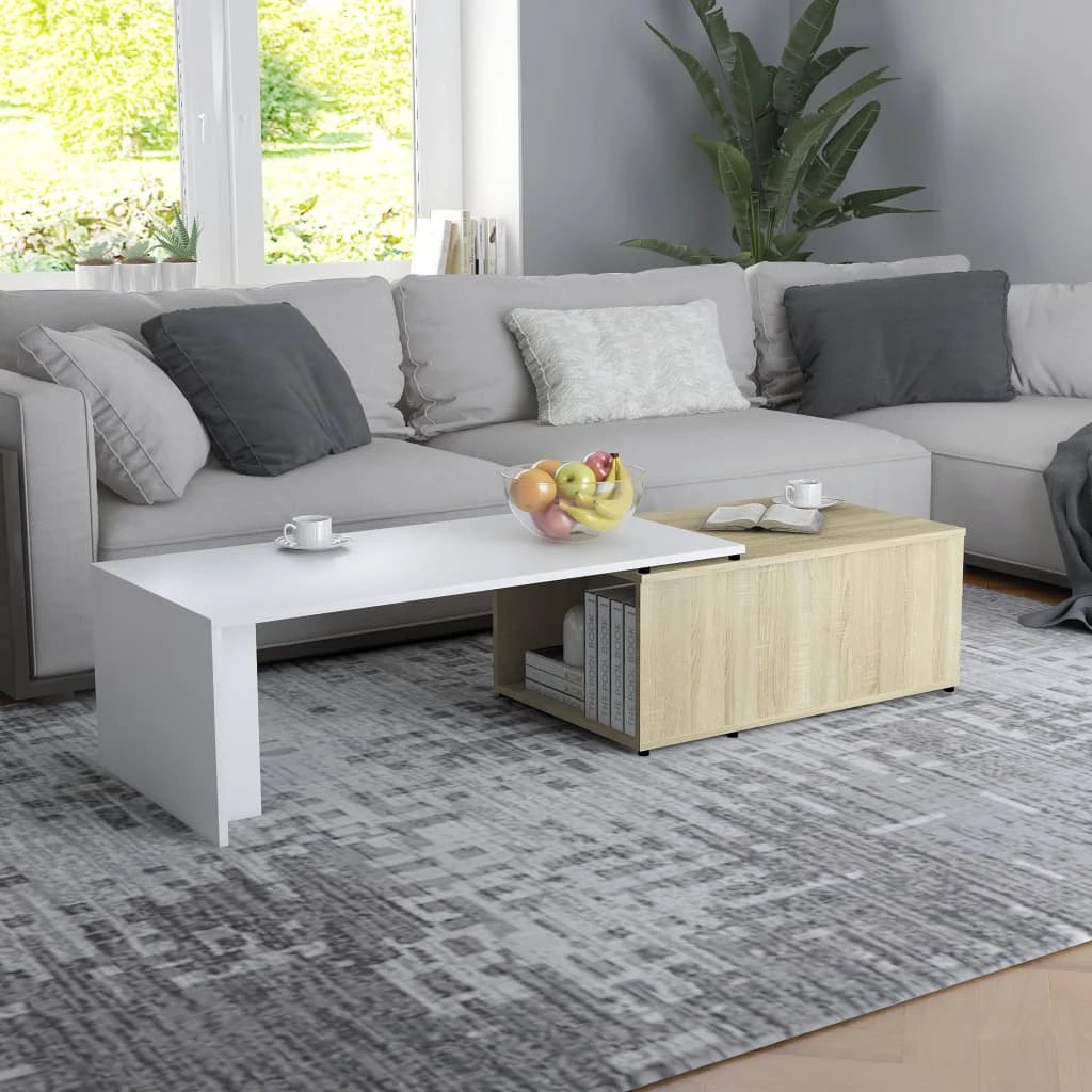 vidaXL Coffee Table 150x50x35 cm Smoked Oak Finish Engineered Wood Living Room Decor by vidaXL