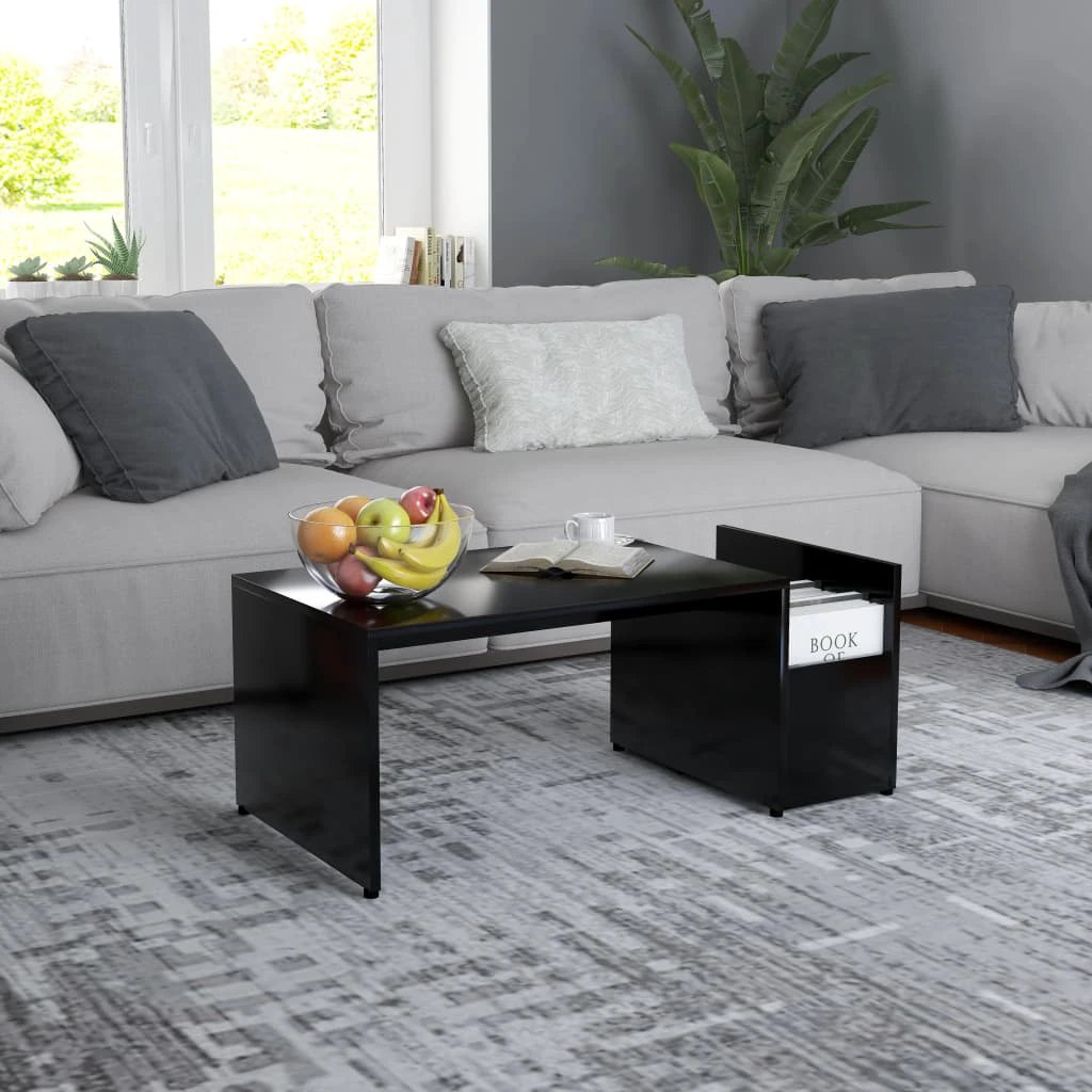 vidaXL VidaXL Coffee Table 90x45x35 Cm White Engineered Wood Openwork Geometric Design With Storage For Modern Living Rooms - Coffee Table