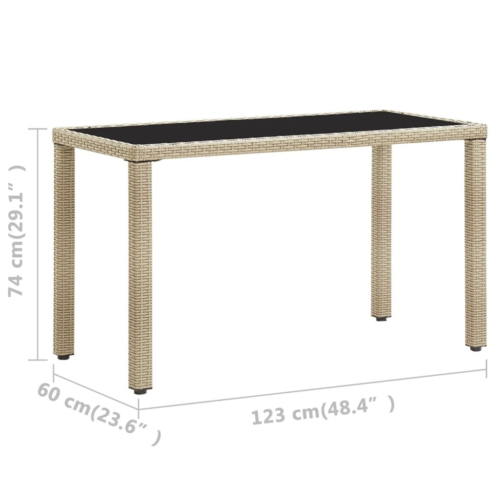 vidaXL Garden Table Brown 110x60x67 cm Poly Rattan by vidaXL