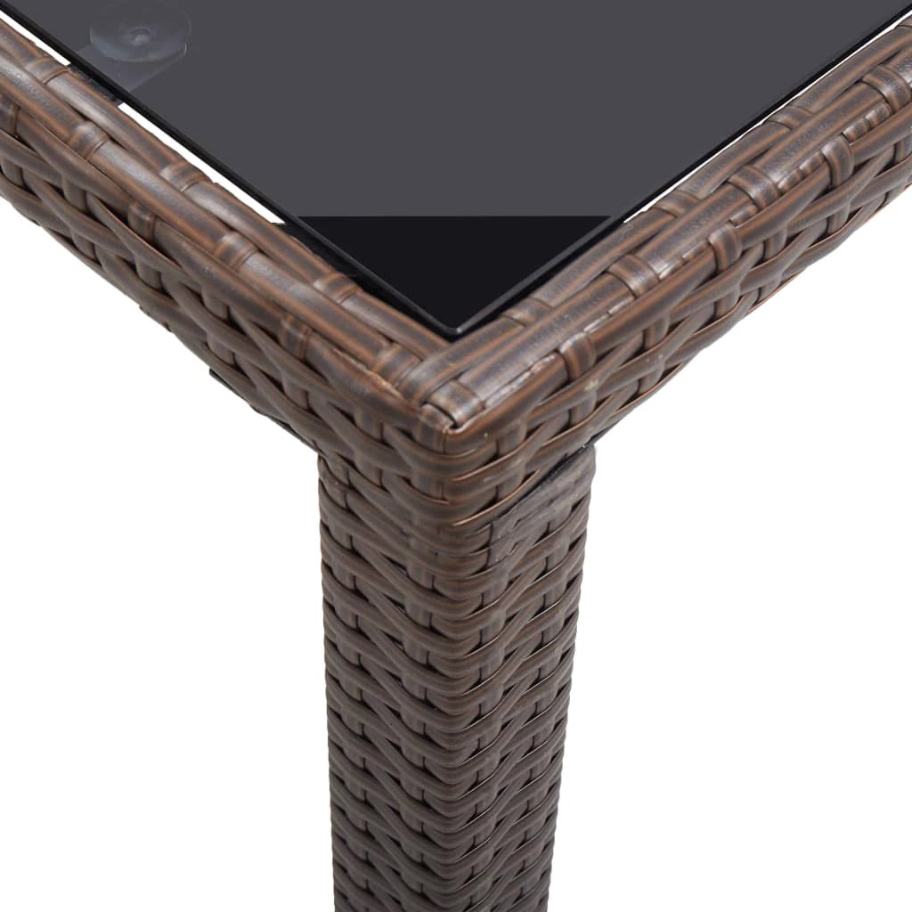 vidaXL vidaXL Garden Table Brown 110x60x67 cm Poly Rattan - Garden Table