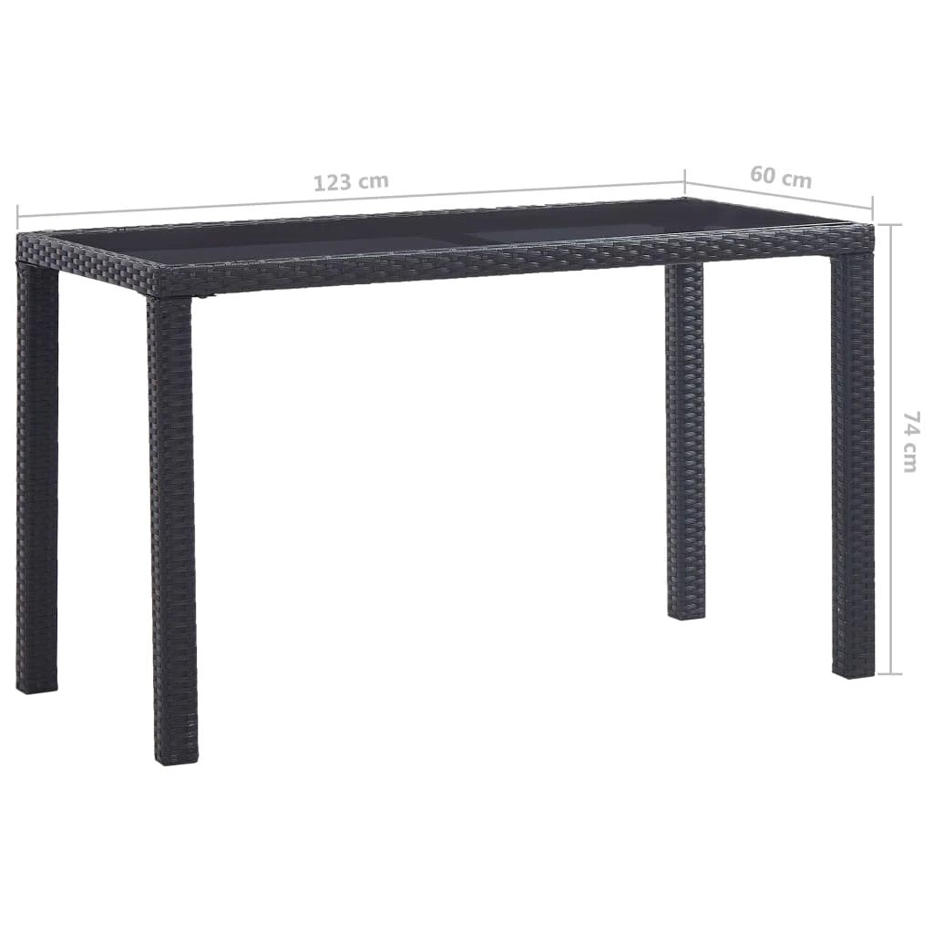 vidaXL Garden Table Brown 110x60x67 cm Poly Rattan by vidaXL
