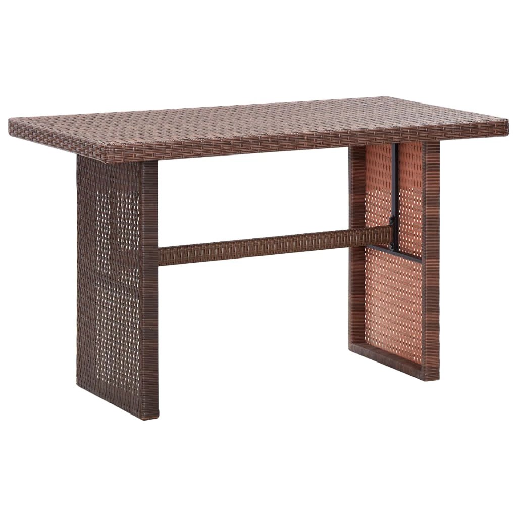 vidaXL vidaXL Garden Table Brown 110x60x67 cm Poly Rattan - Garden Table