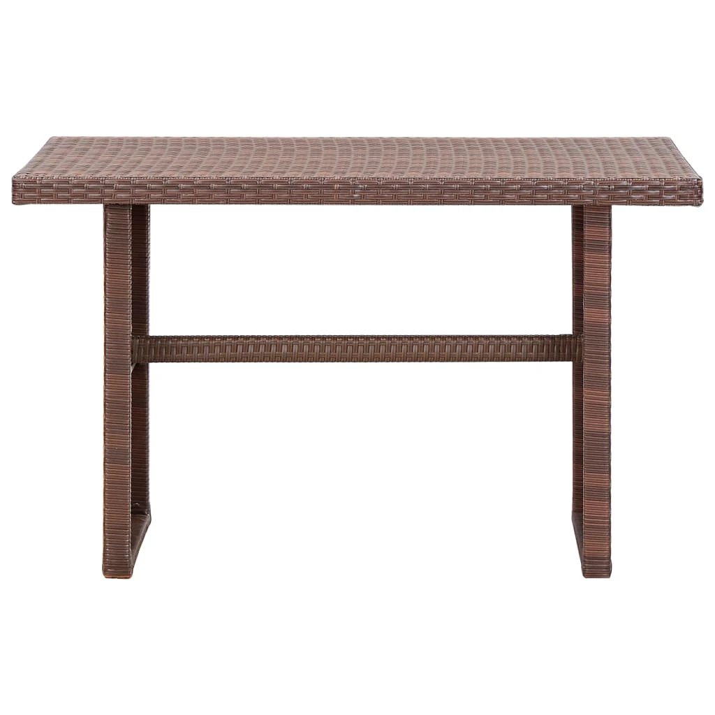 vidaXL vidaXL Garden Table Brown 110x60x67 cm Poly Rattan - Garden Table