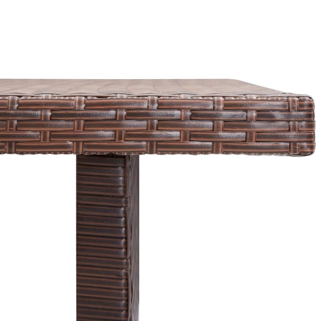 vidaXL vidaXL Garden Table Brown 110x60x67 cm Poly Rattan - Garden Table