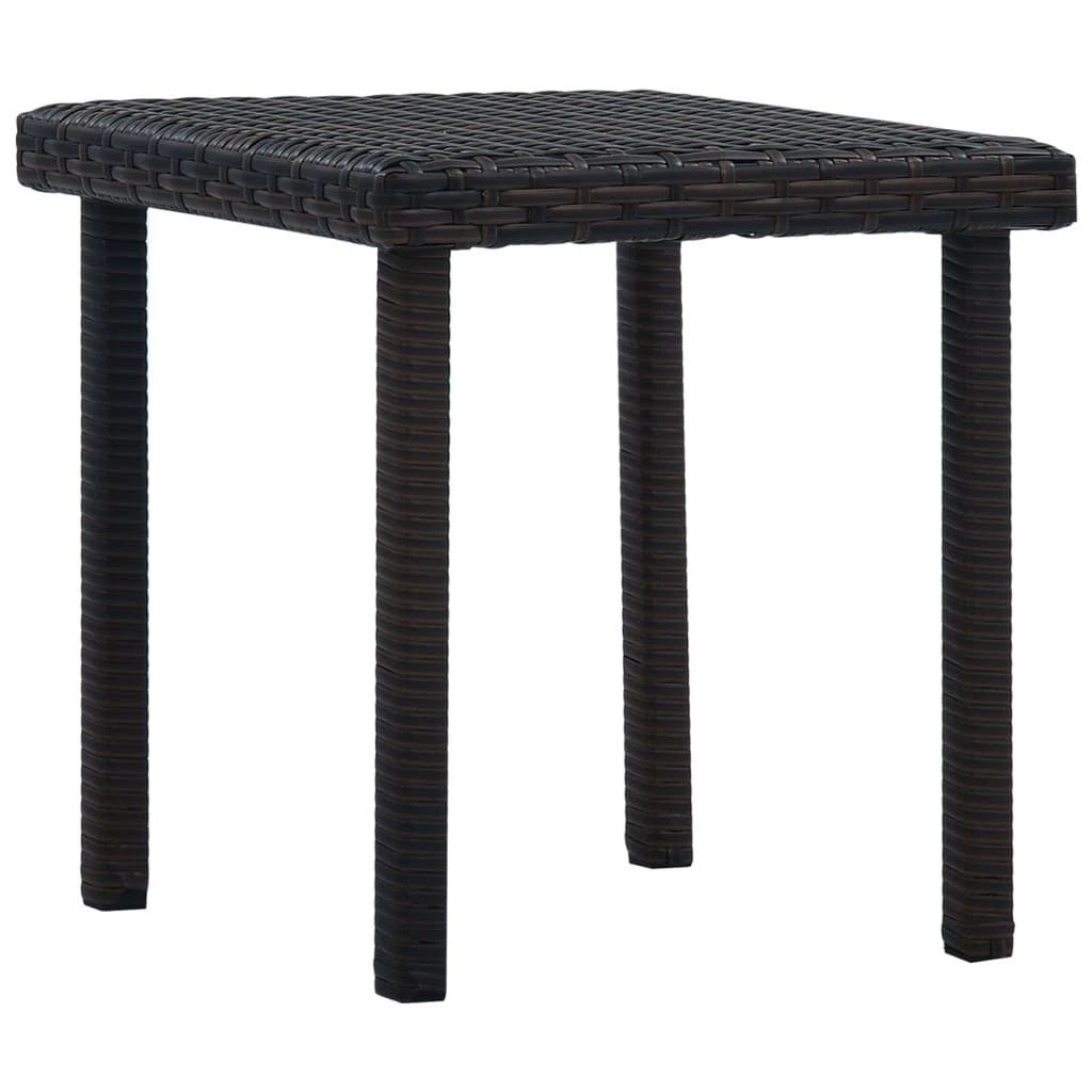 vidaXL Garden Tea Table Brown 40x40x40 cm Poly Rattan by vidaXL