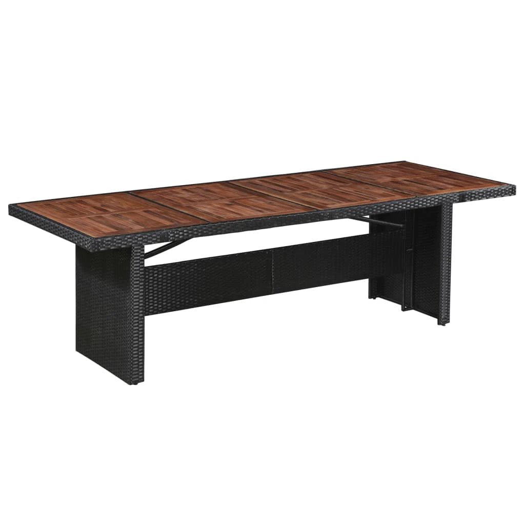 vidaXL vidaXL Garden Table 240x90x74 cm Poly Rattan and Solid Acacia Wood - Garden Table