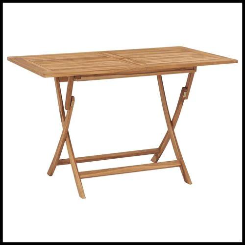 VidaXL 5 Piece Solid Teak Wood Garden Dining Set 120x70 cm Foldable Weather Resistant Outdoor Furniture for Camping and Picnics by vidaXL