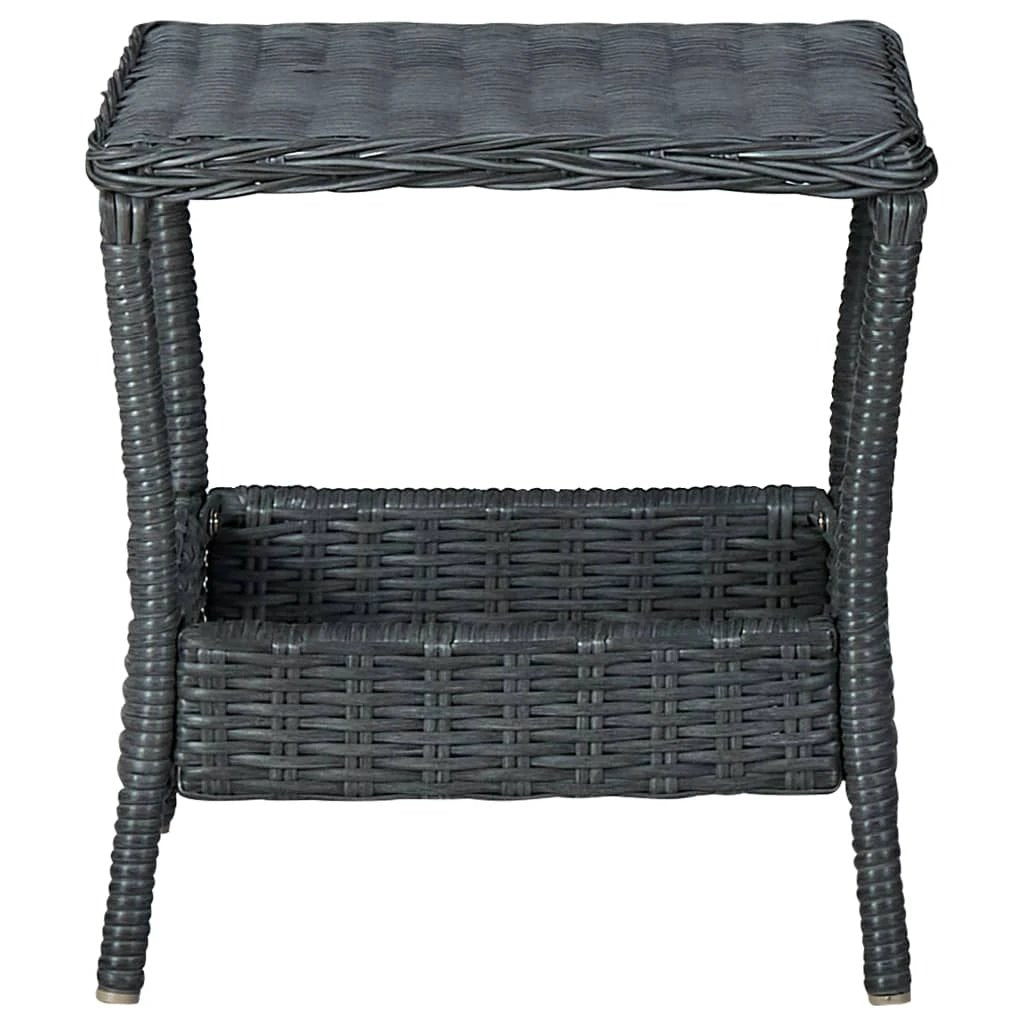 vidaXL Garden Table Dark Grey 45x45x46.5 cm Poly Rattan by vidaXL