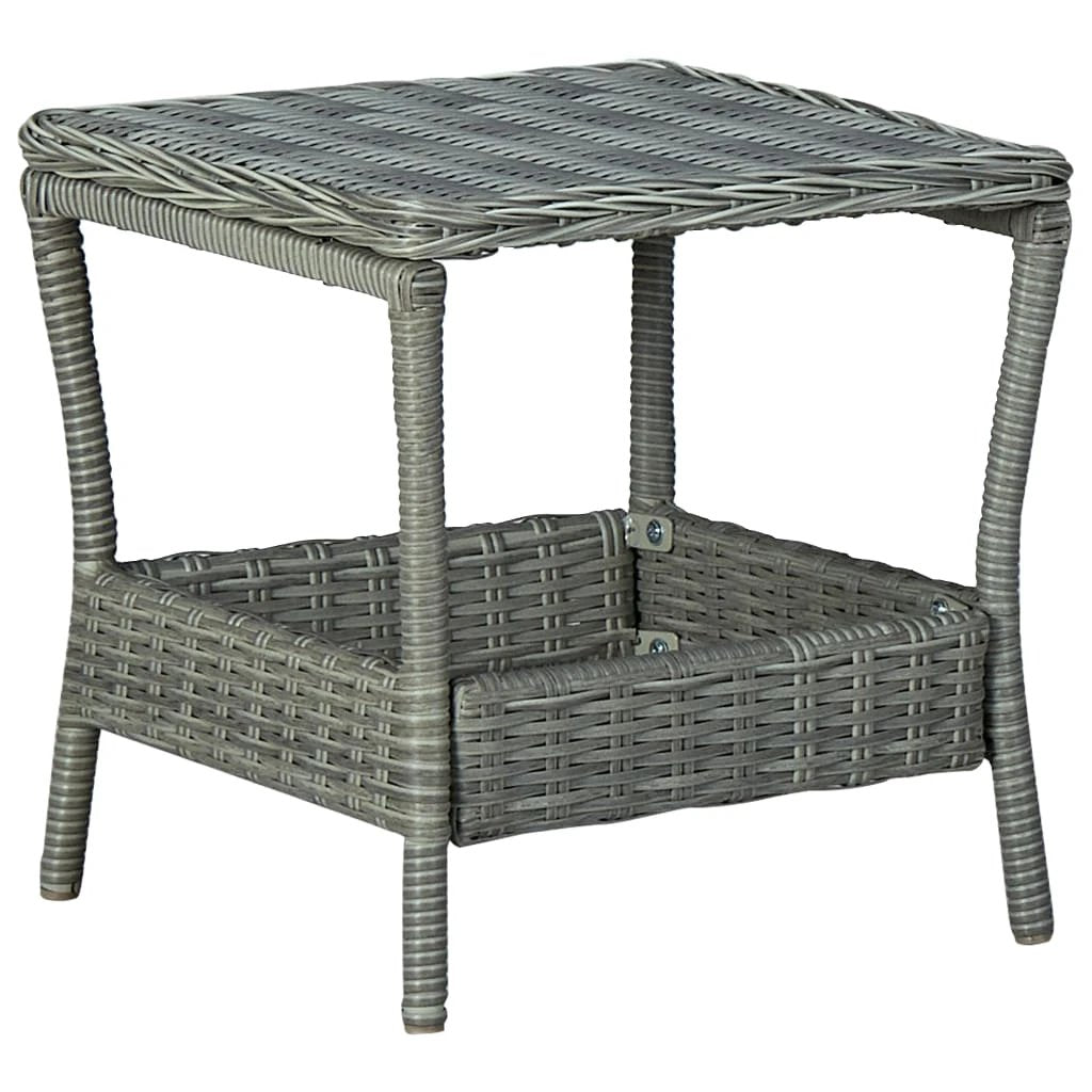 vidaXL Garden Table Dark Grey 45x45x46.5 cm Poly Rattan by vidaXL