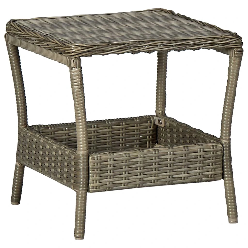vidaXL Garden Table Dark Grey 45x45x46.5 cm Poly Rattan by vidaXL