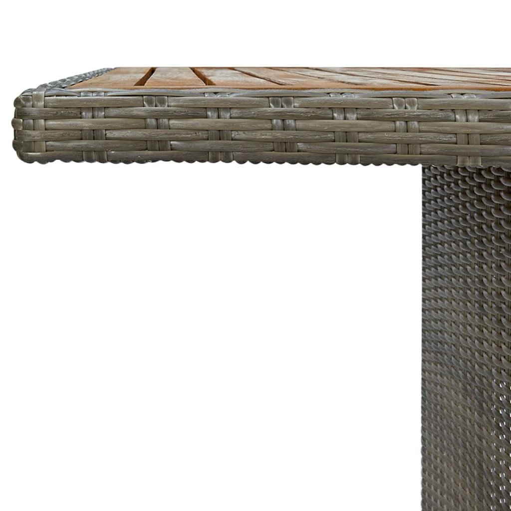 vidaXL Garden Table Dark Grey Poly Rattan and Tempered Glass by vidaXL