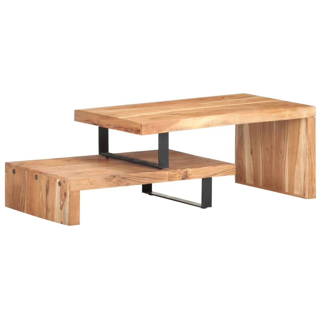 vidaXL Two Piece Coffee Table Set Solid Mango Wood Construction With Rustic Finish For Living Room Or Office by vidaXL