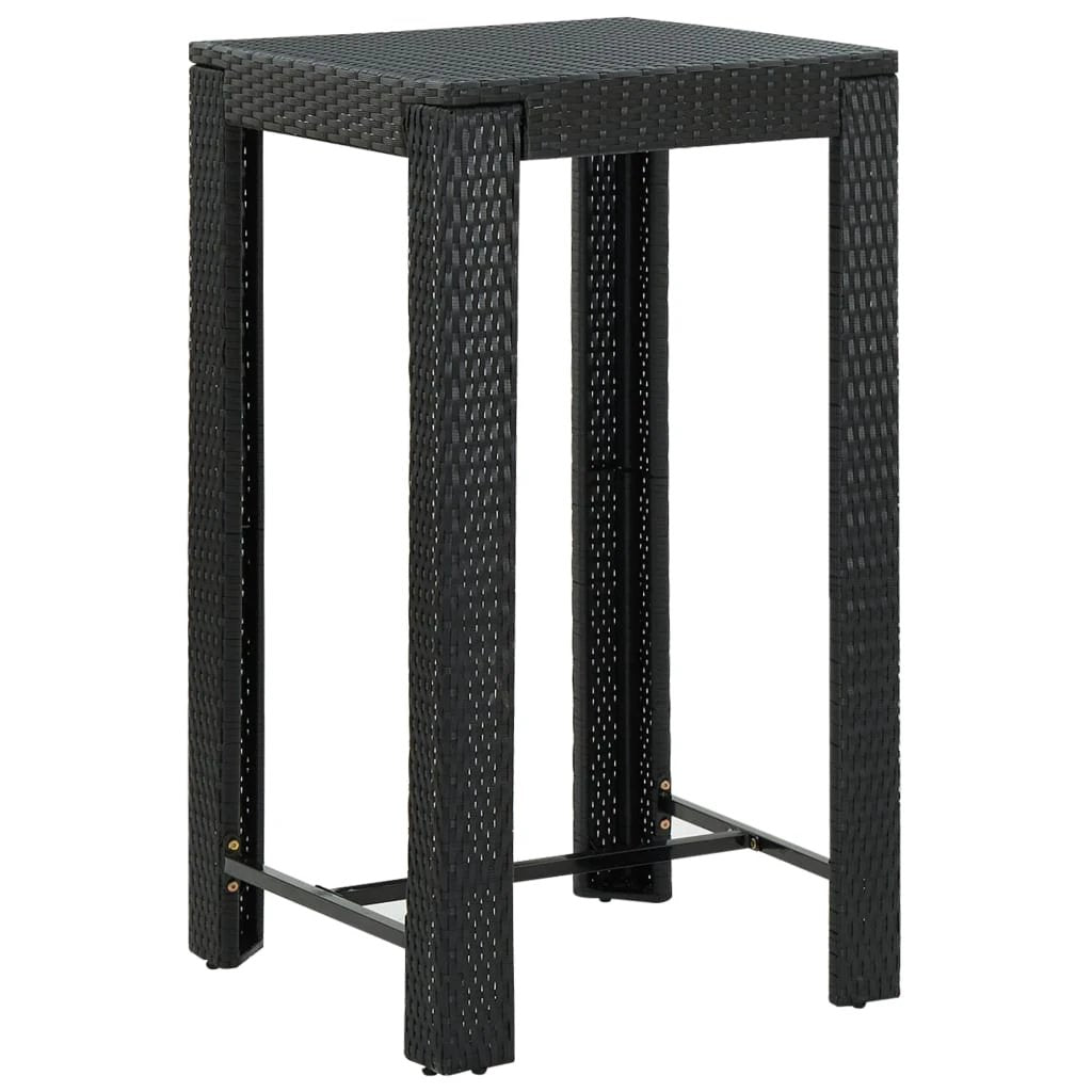 vidaXL vidaXL Garden Bar Table Brown 60.5x60.5x110.5 cm Poly Rattan - Garden Table