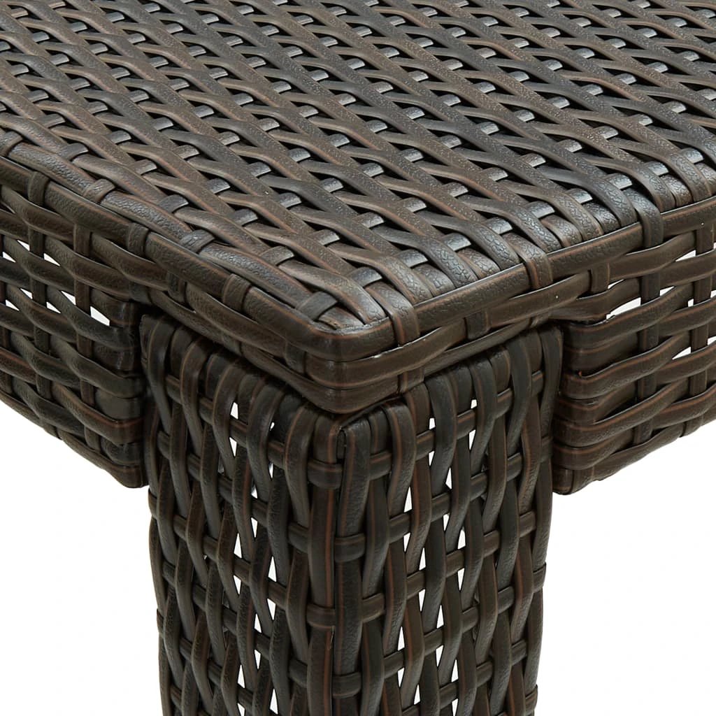 vidaXL vidaXL Garden Bar Table Brown 60.5x60.5x110.5 cm Poly Rattan - Garden Table