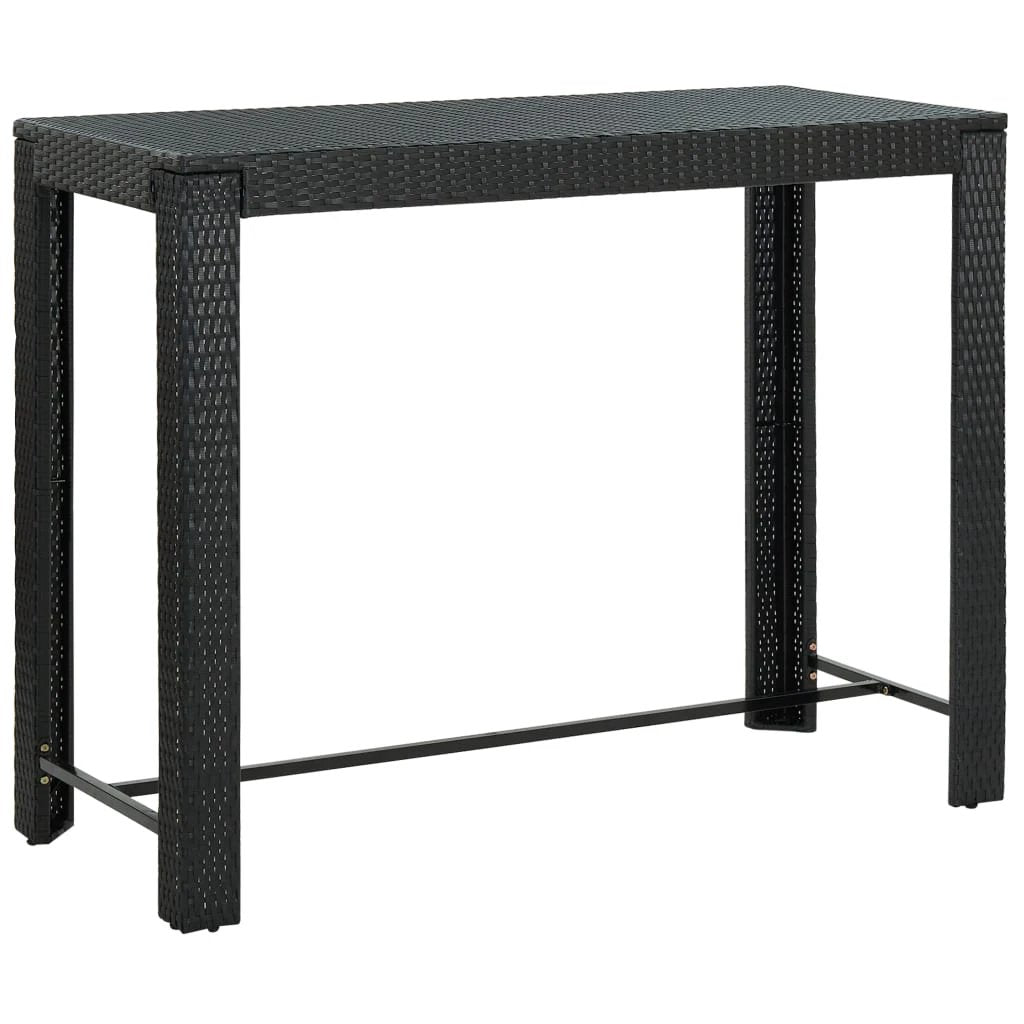 vidaXL Garden Bar Table Brown 60.5x60.5x110.5 cm Poly Rattan by vidaXL