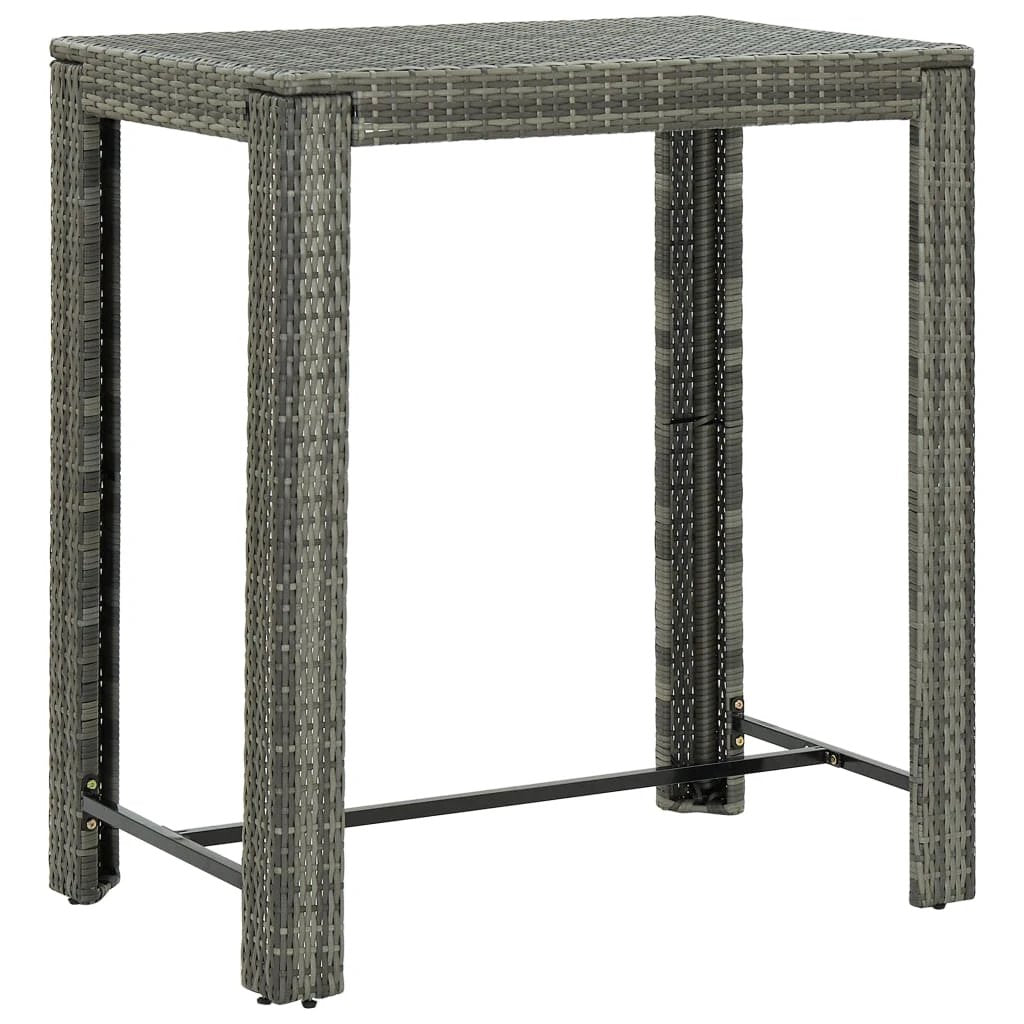 vidaXL Garden Bar Table Brown 60.5x60.5x110.5 cm Poly Rattan by vidaXL