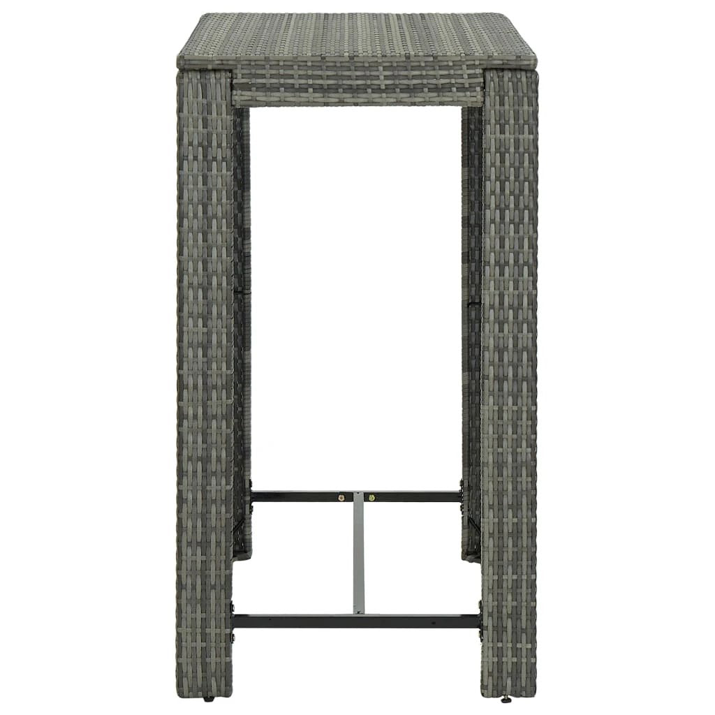 vidaXL vidaXL Garden Bar Table Brown 60.5x60.5x110.5 cm Poly Rattan - Garden Table