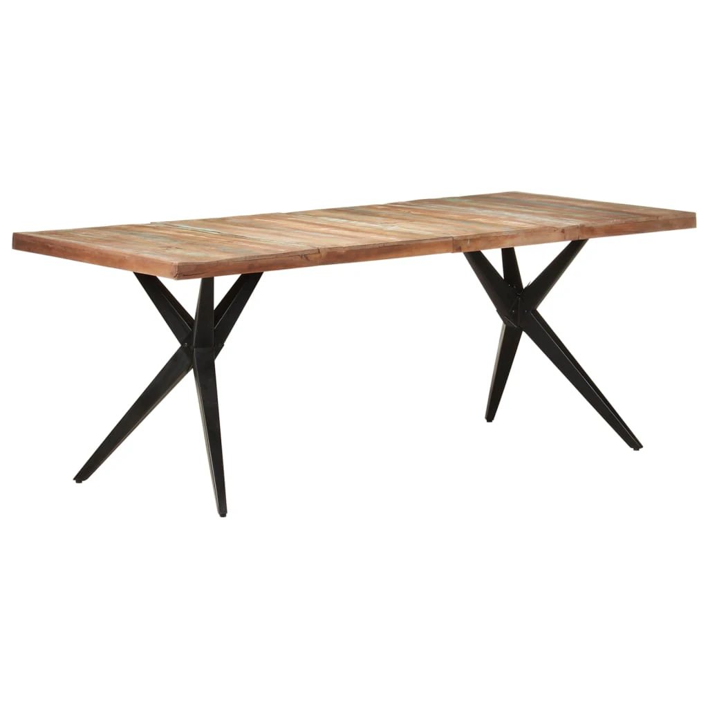 vidaXL vidaXL Dining Table 120x60x76 cm Solid Reclaimed Wood Rustic Finish for Family Dining - Dining Table