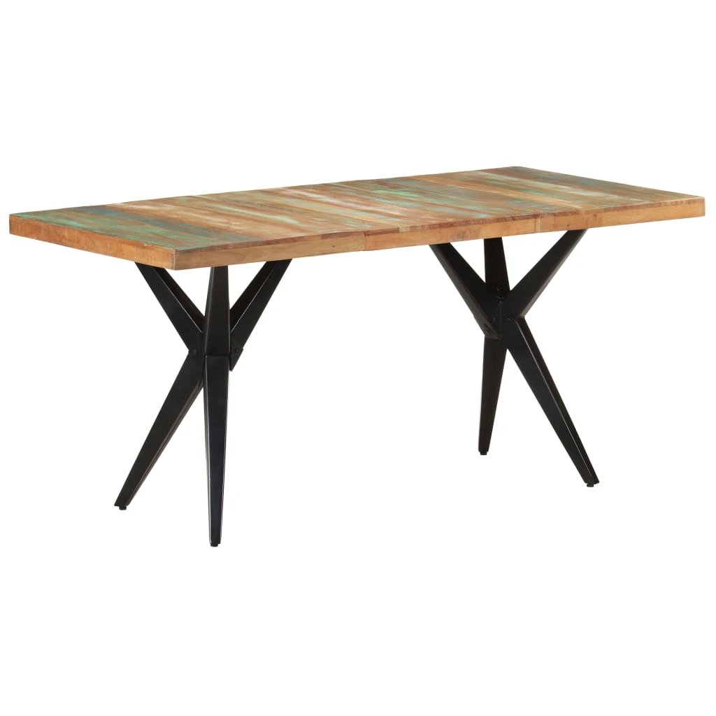 vidaXL vidaXL Dining Table 120x60x76 cm Solid Reclaimed Wood Rustic Finish for Family Dining - Dining Table