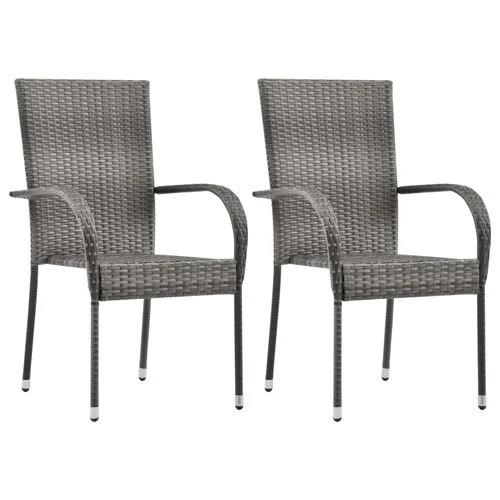 vidaXL 3 Piece Garden Dining Set with Solid Acacia Wood Table and Weather-Resistant Rattan Chairs for Outdoor Entertaining by vidaXL
