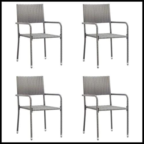 vidaXL 5 Piece Garden Dining Set with Solid Acacia Wood Table and Weather-Resistant Rattan Chairs for Outdoor Entertaining by vidaXL