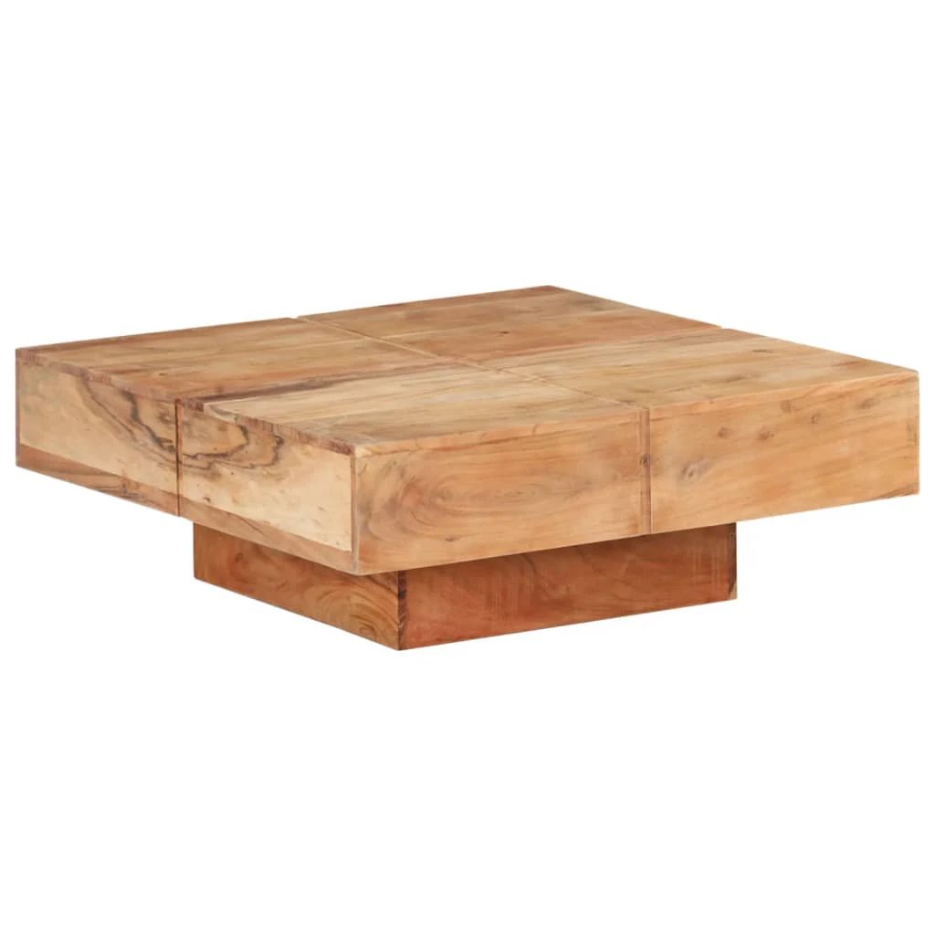 VidaXL Coffee Table 80x80x28 Cm Solid Mango Wood Durable Tropical Hardwood Living Room by vidaXL