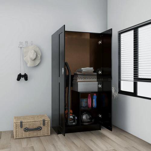 vidaXL Engineered Wood Wardrobe 82.5x51.5x180 cm Smoked Oak Finish with Ample Storage for Home Organization by vidaXL