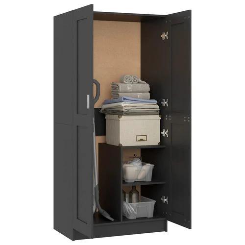 vidaXL Engineered Wood Wardrobe 82.5x51.5x180 cm Smoked Oak Finish with Ample Storage for Home Organization by vidaXL