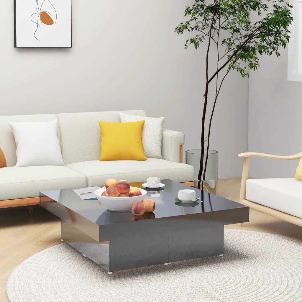 vidaXL VidaXL Coffee Table 90x90x28 cm Smoked Oak Engineered Wood Living Room Centerpiece - Coffee Table