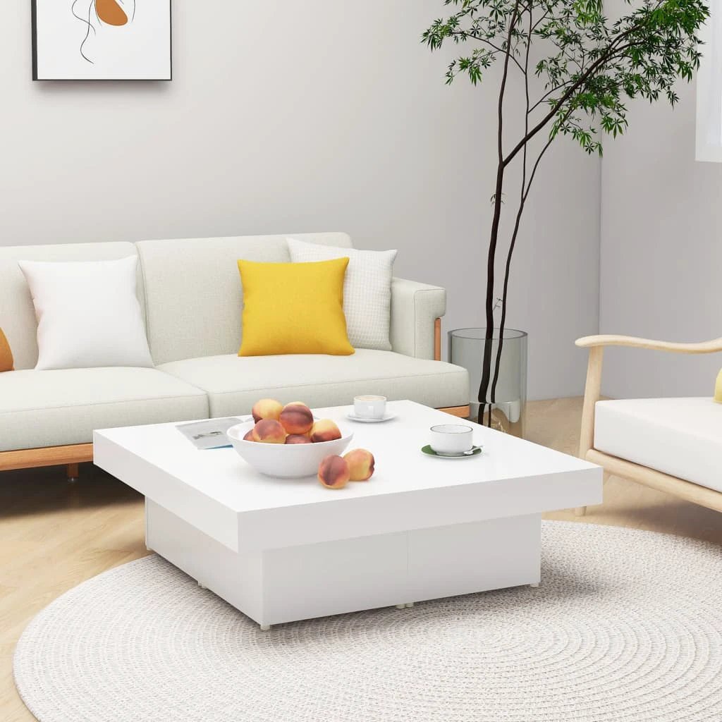 vidaXL VidaXL Coffee Table 90x90x28 cm Smoked Oak Engineered Wood Living Room Centerpiece - Coffee Table